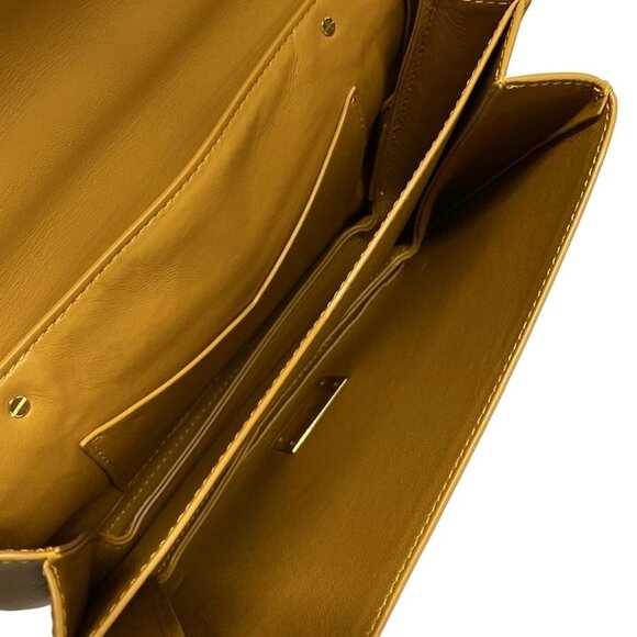 Auth BOTTEGA VENETA Mount Small - Dark yellow Leather Handbag - Picture 15 of 16